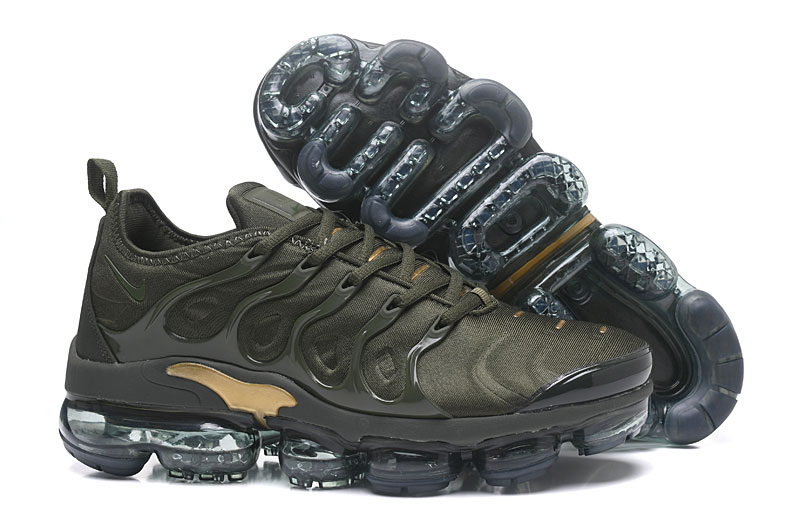 2018 Nike Air Max TN Plus Army Green Gold Shoes - Click Image to Close